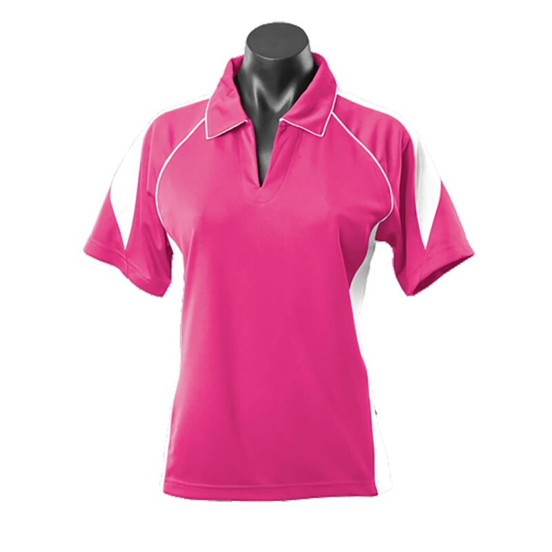 Women's  Contrast Piping & Panel Sport Polo