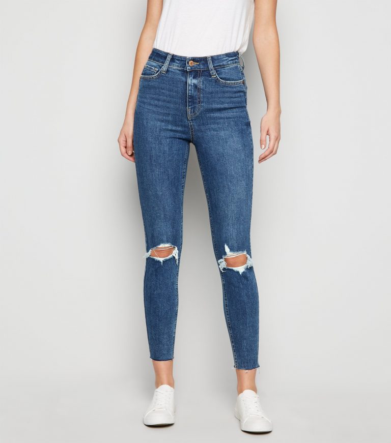 knee ripped jeans women's