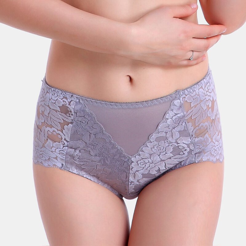 Women's Flowers Lace Mid Waisted Hip Lifting Panties