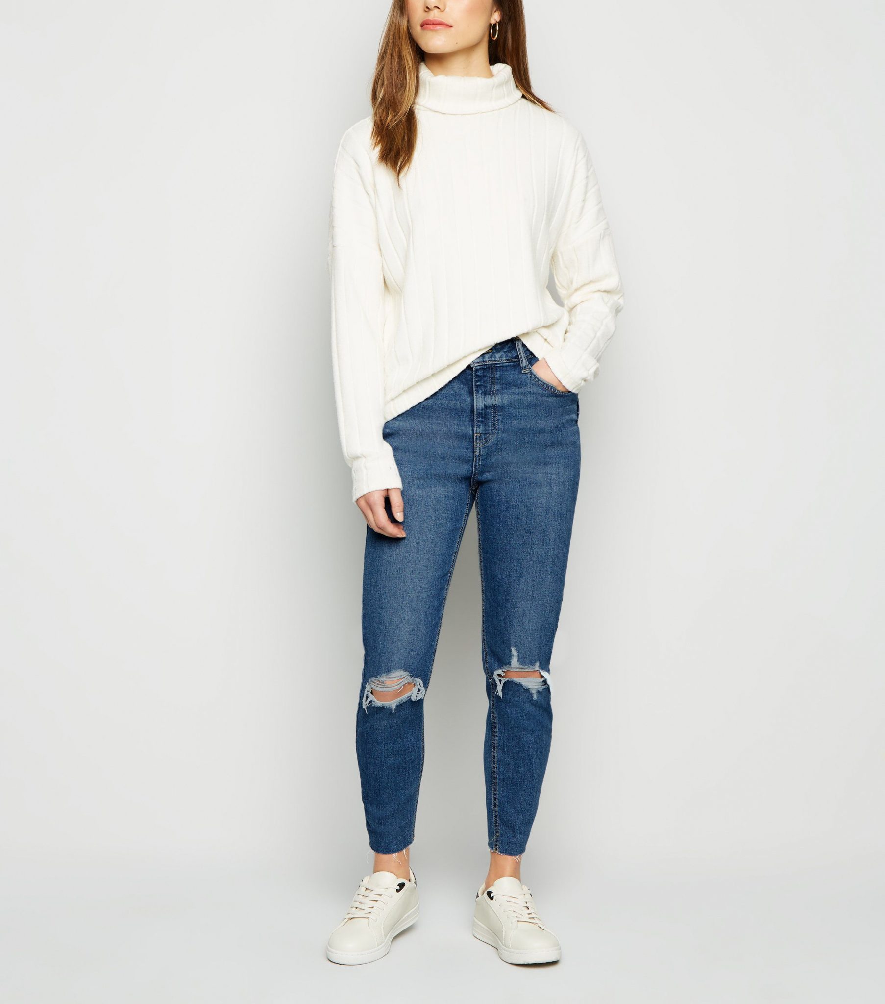Women's Petite Blue Ripped Skinny Jeans | AA Sourcing LTD