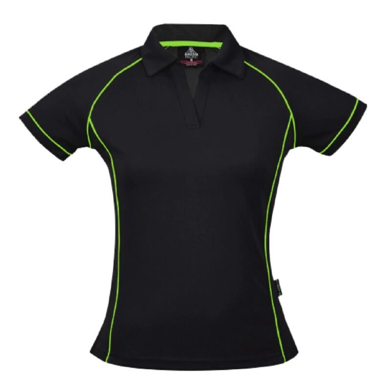 Women's Contrast Piping Sports Polo Shirt