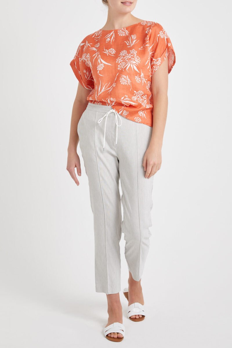 Women's Printed Linen Top