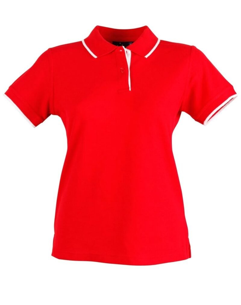 Women's Polo Shirts Contrast Pique