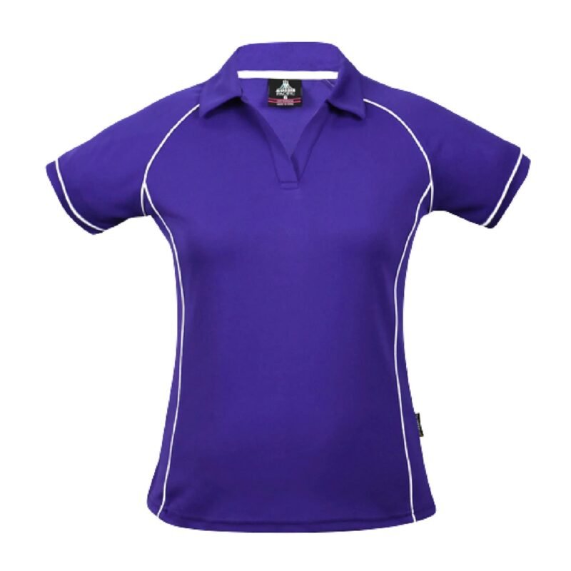 Women's Contrast Piping Sports Polo Shirt - Image 4