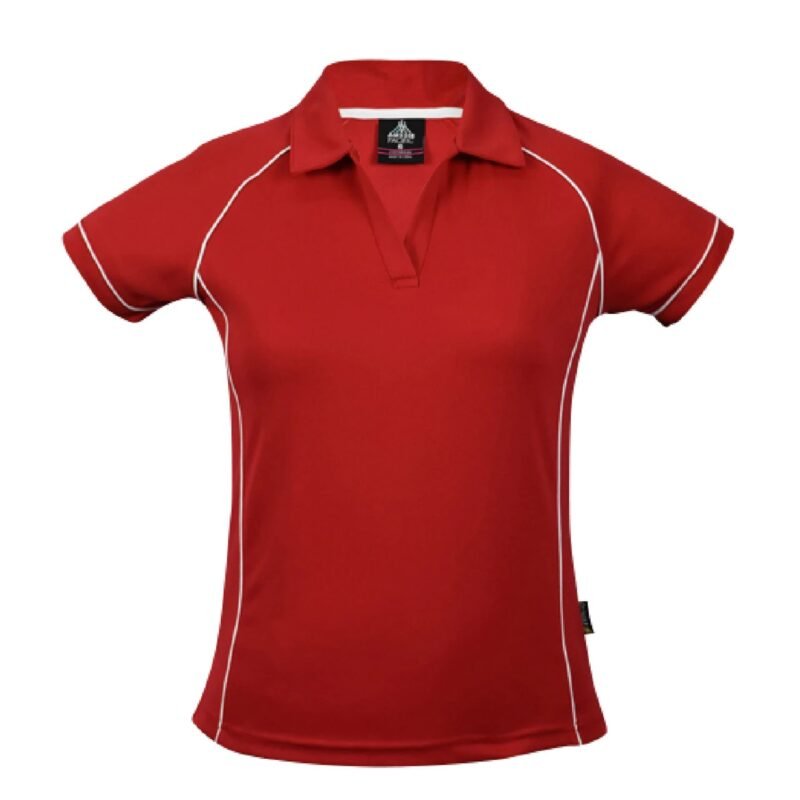 Women's Contrast Piping Sports Polo Shirt - Image 5