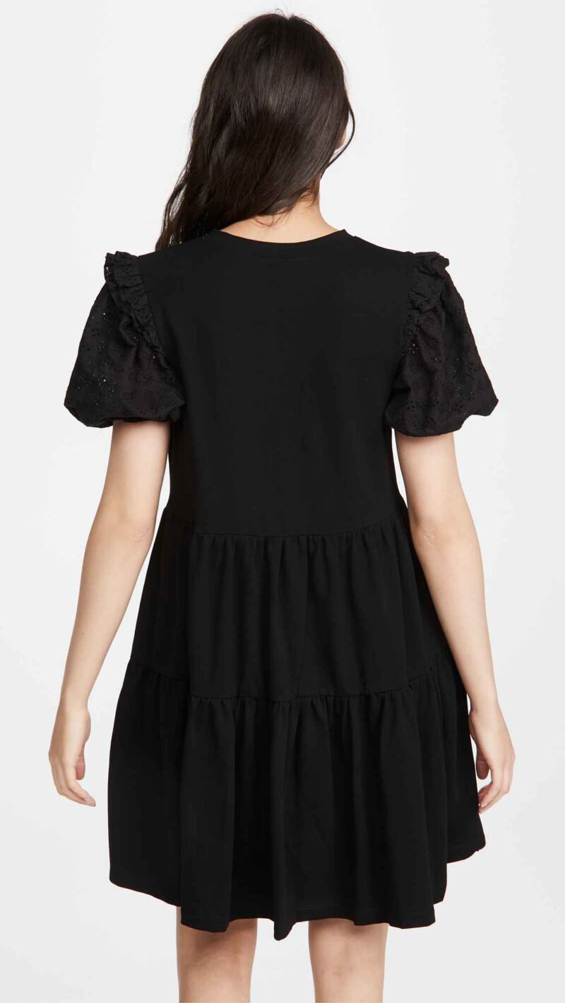 Women's Eyelet Sleeve Ruffled Dress - Image 2