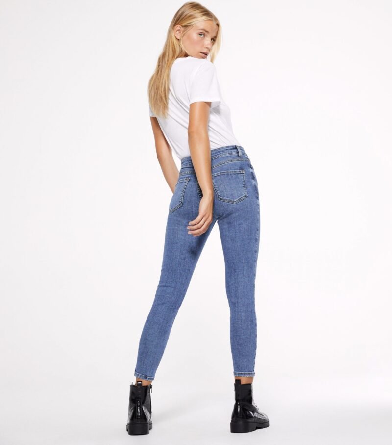 Women's Petite Blue Mid Rise Super Skinny Jeans - Image 2