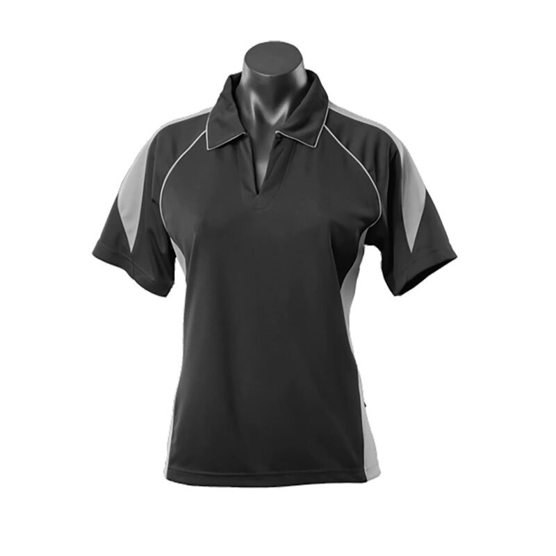 Women's  Contrast Piping & Panel Sport Polo - Image 3