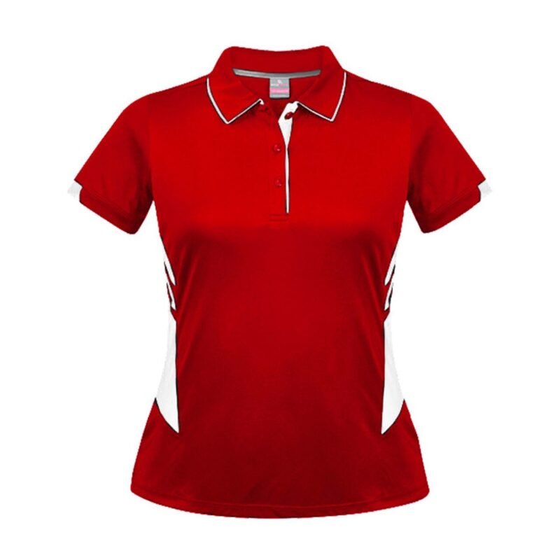 Women's Plain Contrast Sports Polo Shirt - Image 2