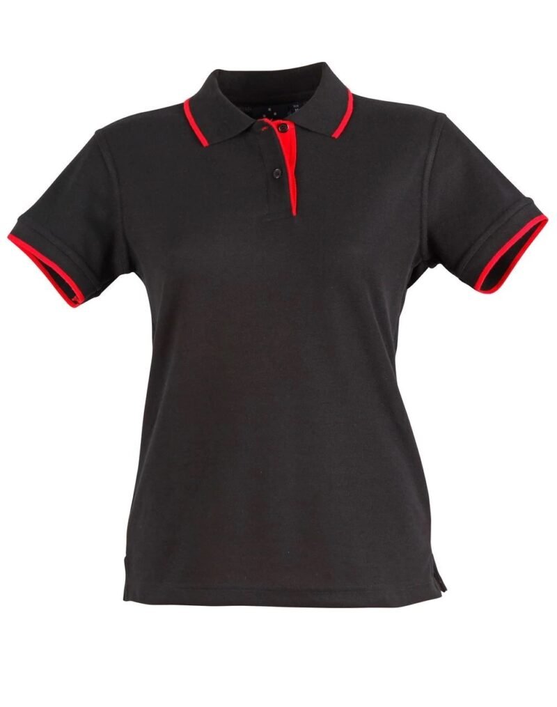 Women's Polo Shirts Contrast Pique - Image 2