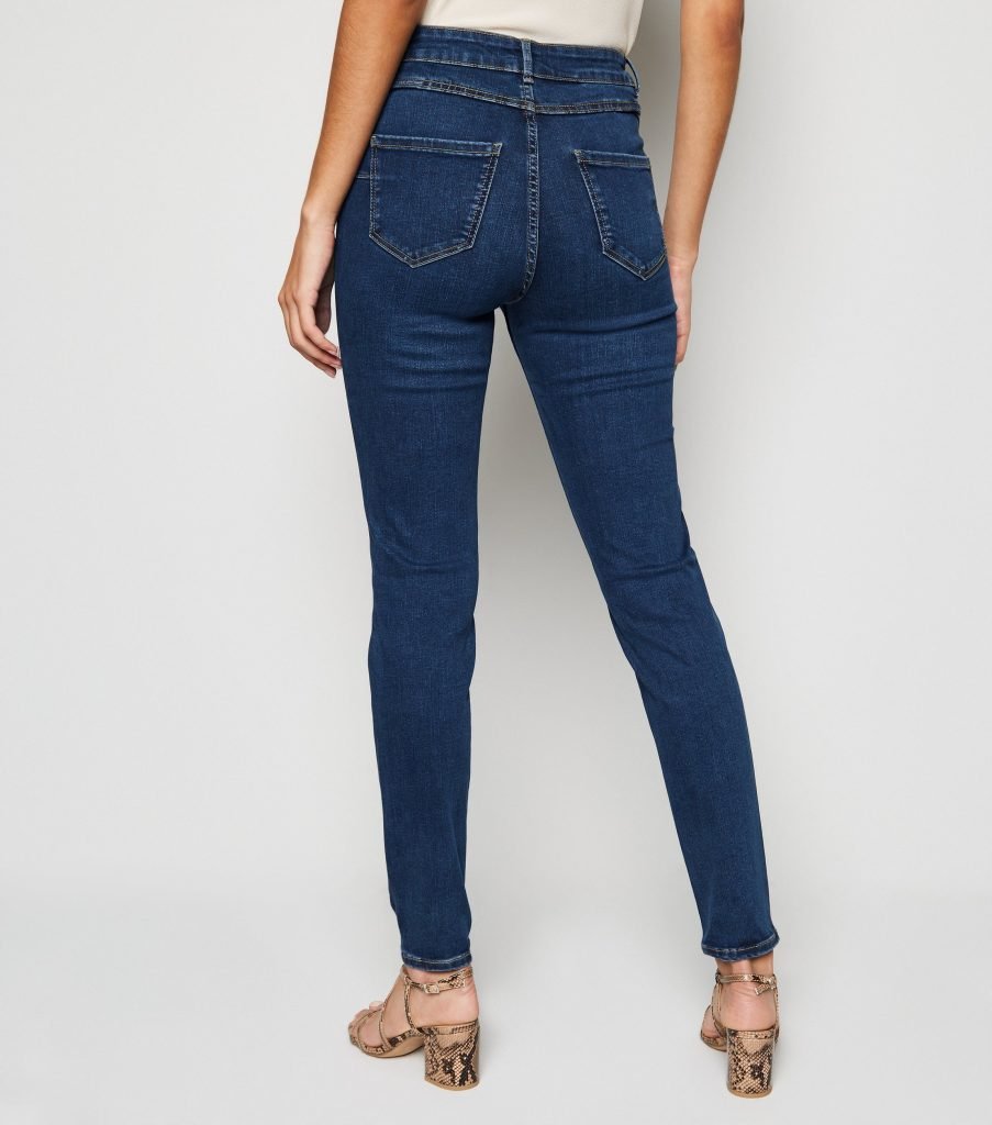 blue tie high waist tori mom jeans