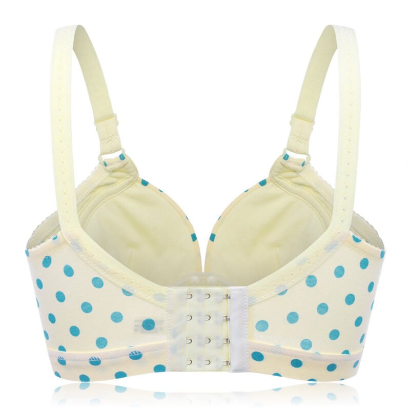 Dot Print Cotton Wireless Front Closure Maternity Nursing Bras - Image 2