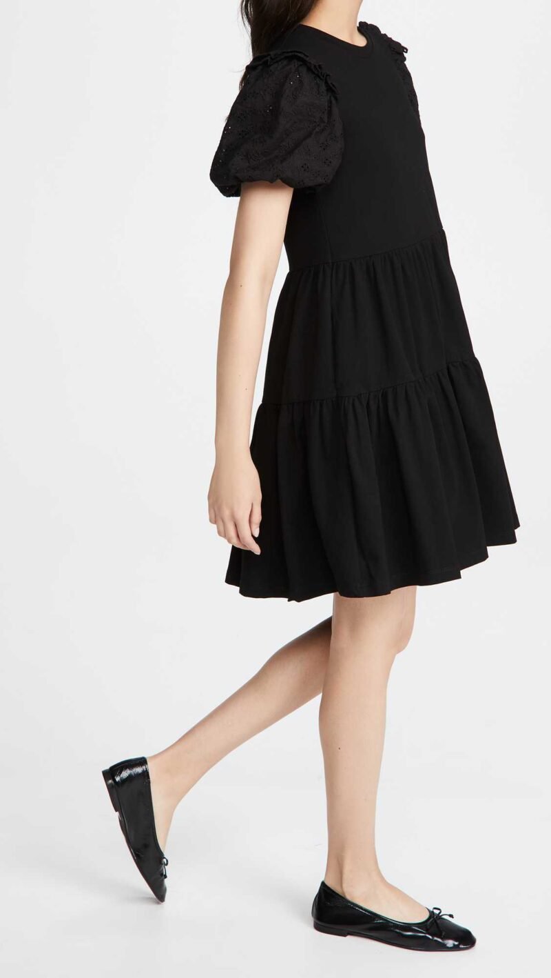 Women's Eyelet Sleeve Ruffled Dress - Image 3