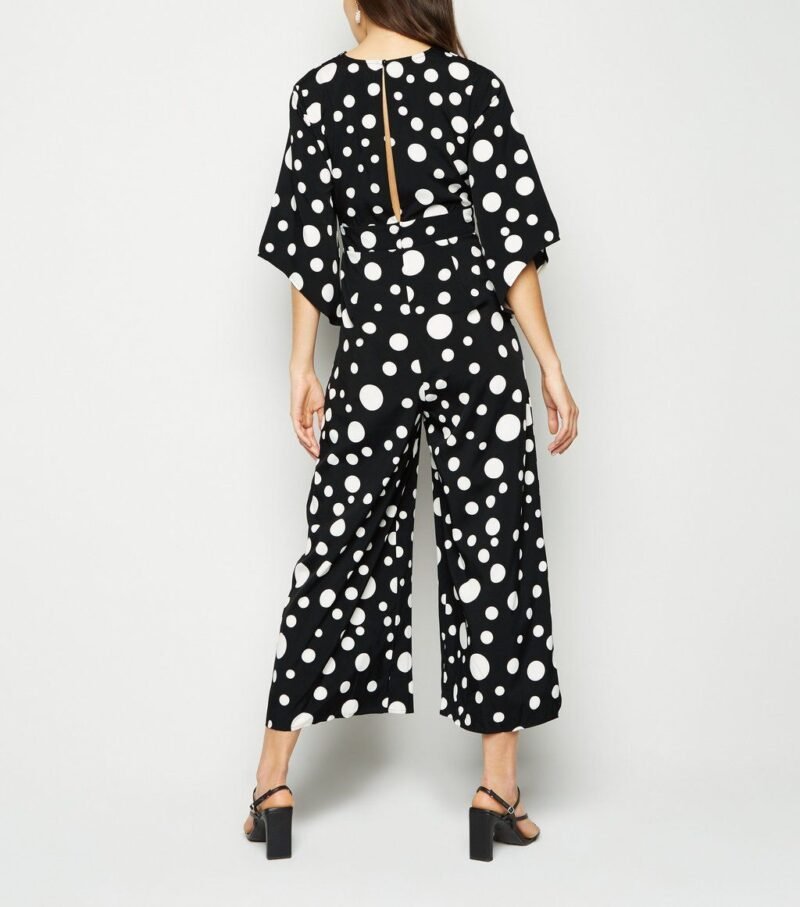 Women's Urban Bliss Black Spot Twist Front Jumpsuit - Image 3