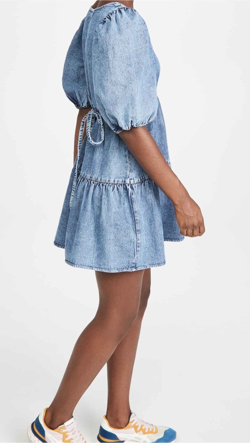 Women's Denim Baby doll Dress - Image 3