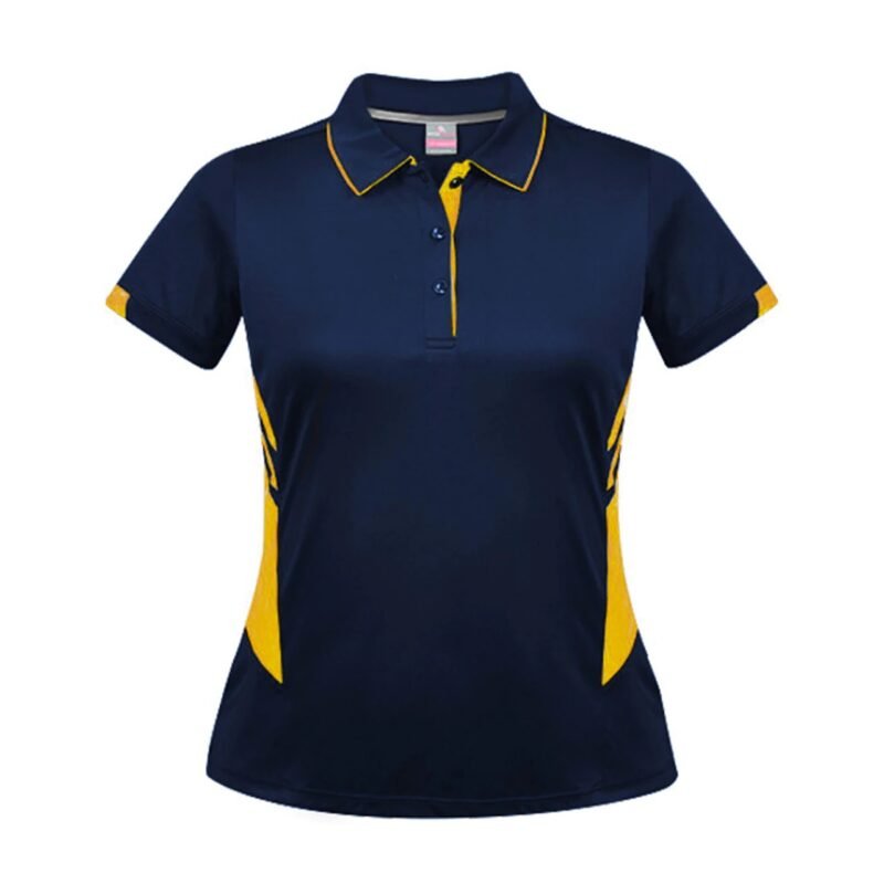 Women's Plain Contrast Sports Polo Shirt - Image 3