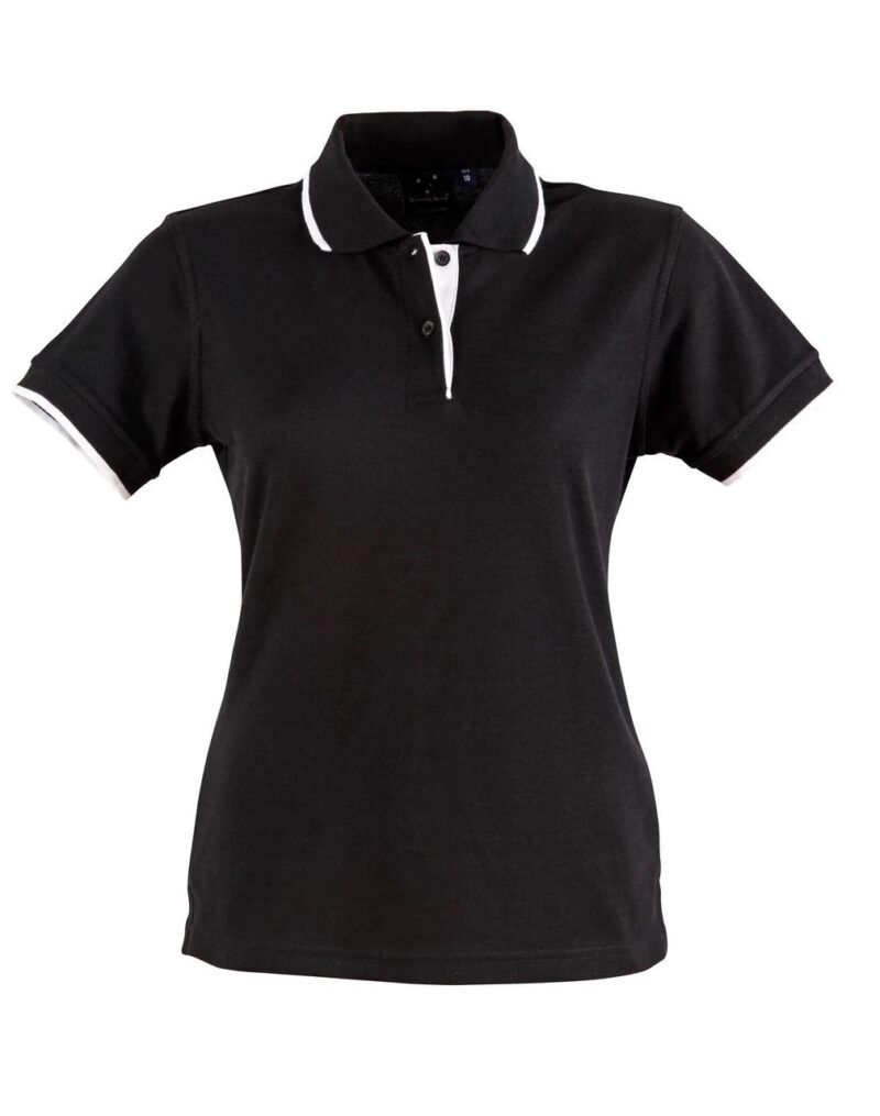 Women's Polo Shirts Contrast Pique - Image 3