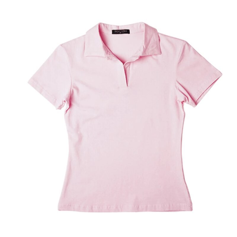 Women's Short Sleeve Polo V Neck - Image 3