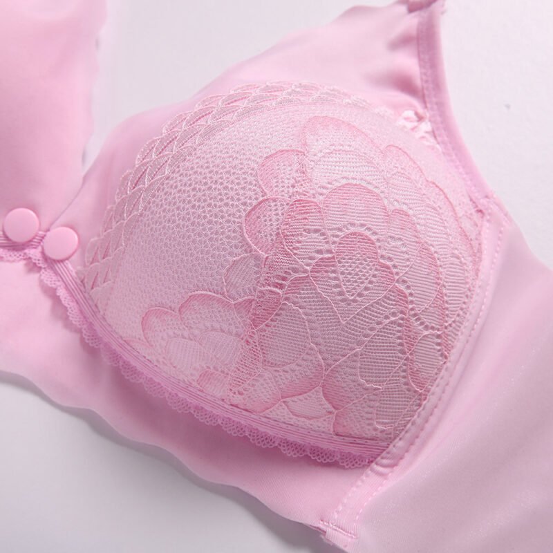 Front Button Wireless Maternity Soft Gather Bras - Image 3