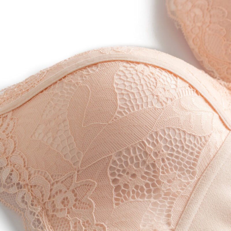 Wireless Embroidery Gather Adjustable Thin Lace Bra Set - Image 3