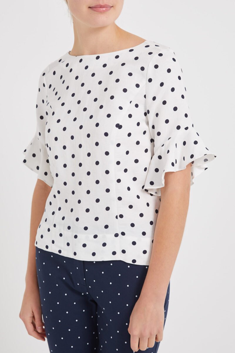 Women's Linen Printed Blend Top - Image 3