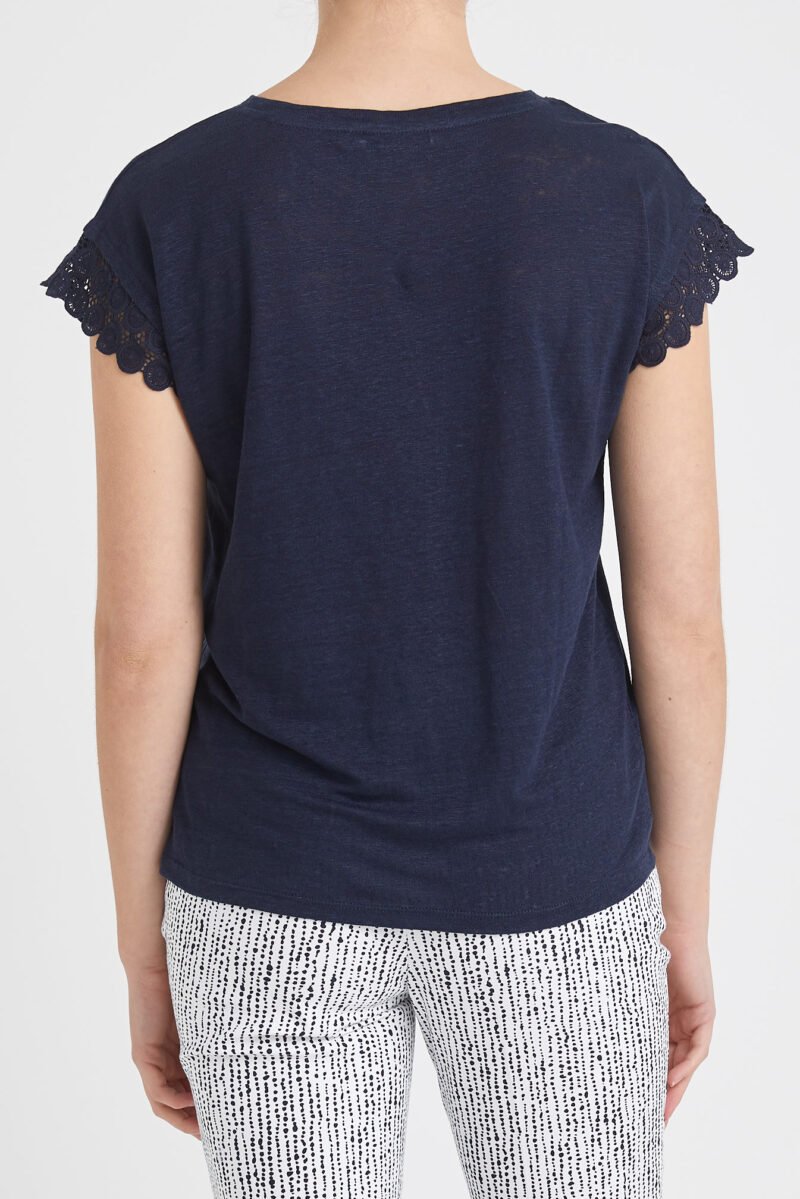 Women's Linen Black Tee - Image 3