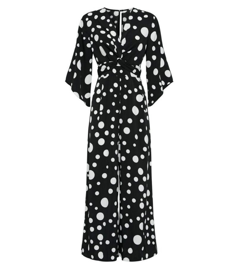 Women's Urban Bliss Black Spot Twist Front Jumpsuit - Image 4