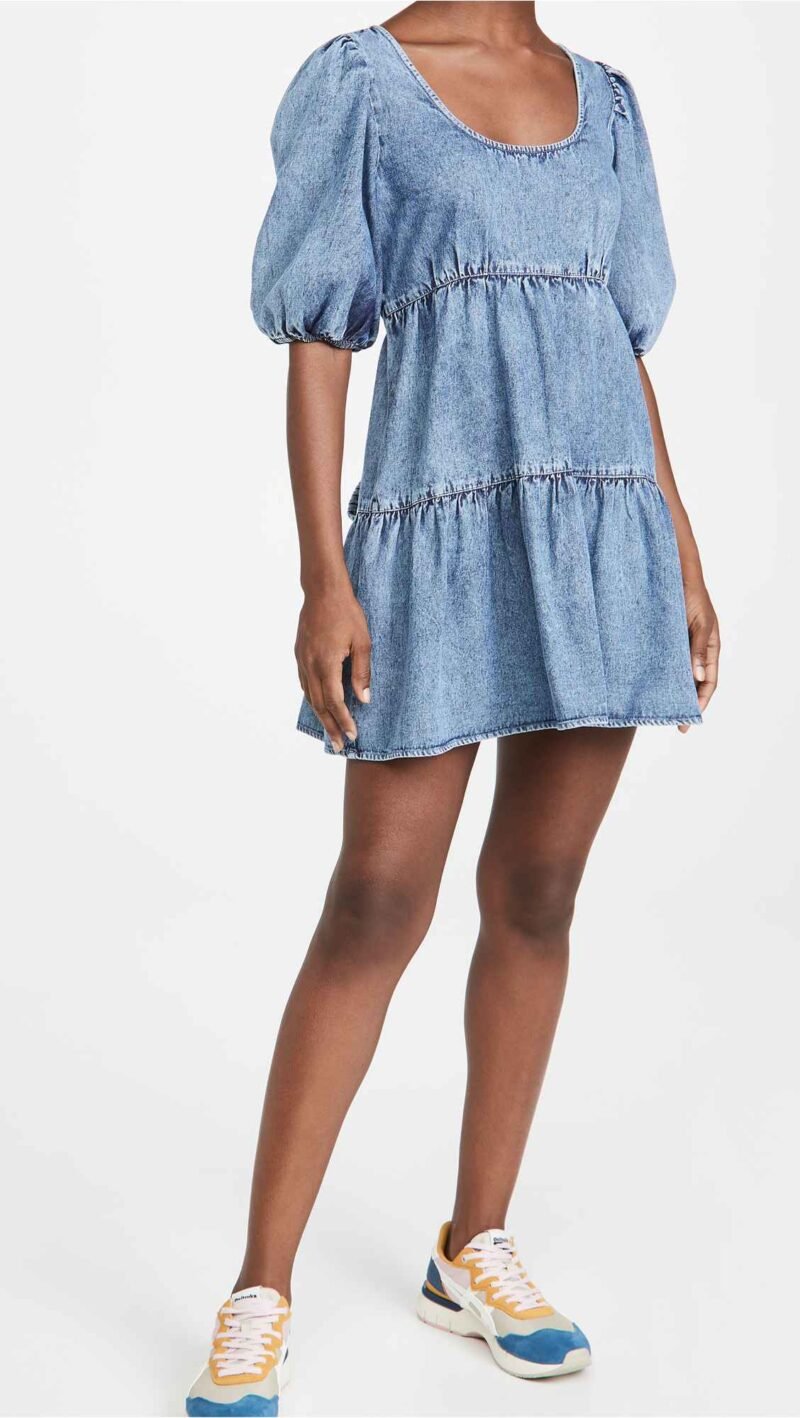 Women's Denim Baby doll Dress - Image 4