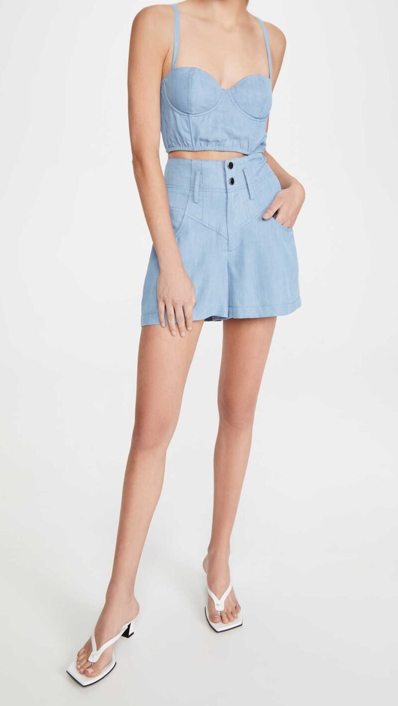 Women's High Waist Jean Shorts - Image 4