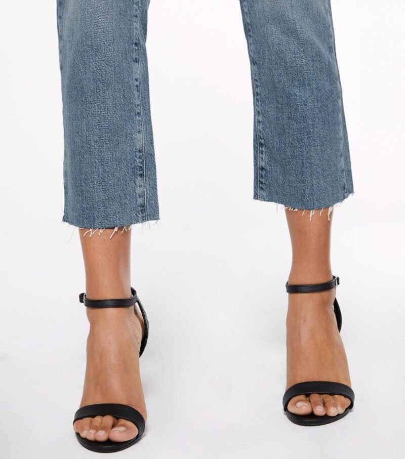 Women's Petite Blue Ripped Straight Leg Jeans - Image 4