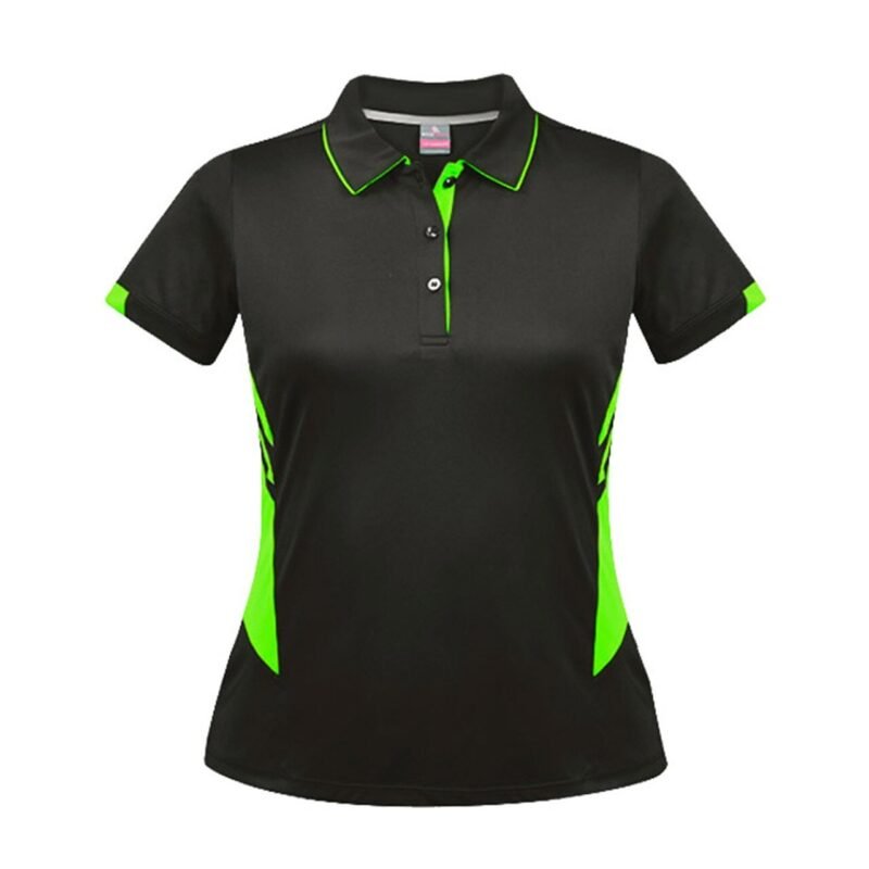 Women's Plain Contrast Sports Polo Shirt - Image 4