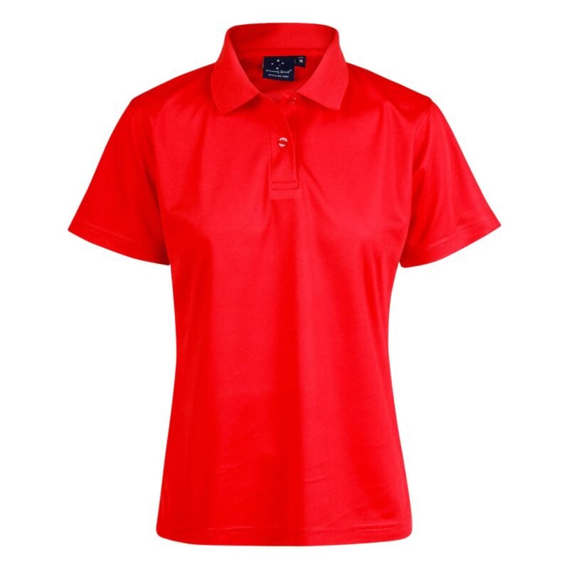 Women's Plain Cool Dry Short Sleeve Polo Shirt - Image 4