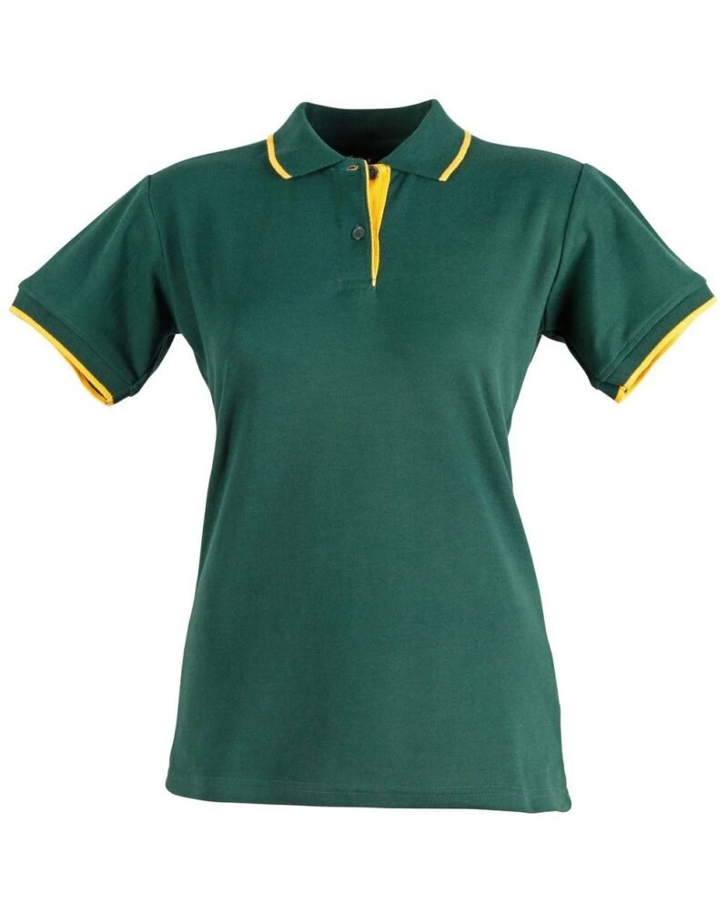 Women's Polo Shirts Contrast Pique - Image 4