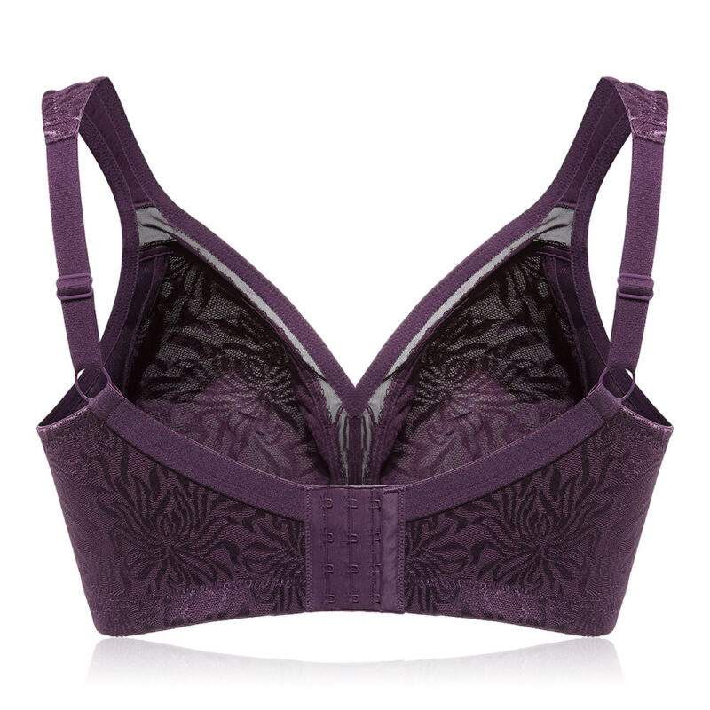 Plus Size Jacquard Full Cup Wide Straps Wireless Bras - Image 4