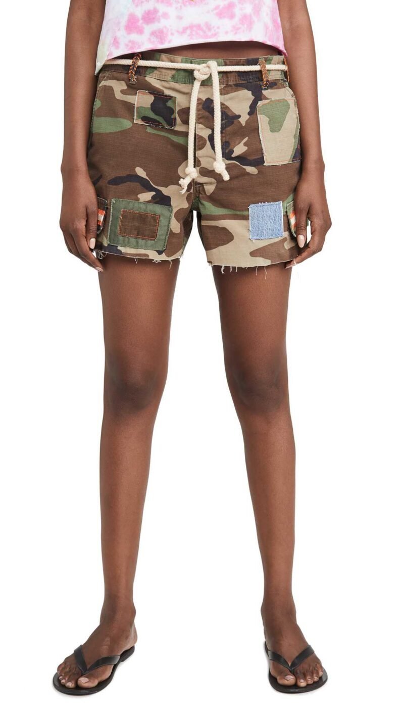 Women's Camo Patchwork Shorts - Image 5