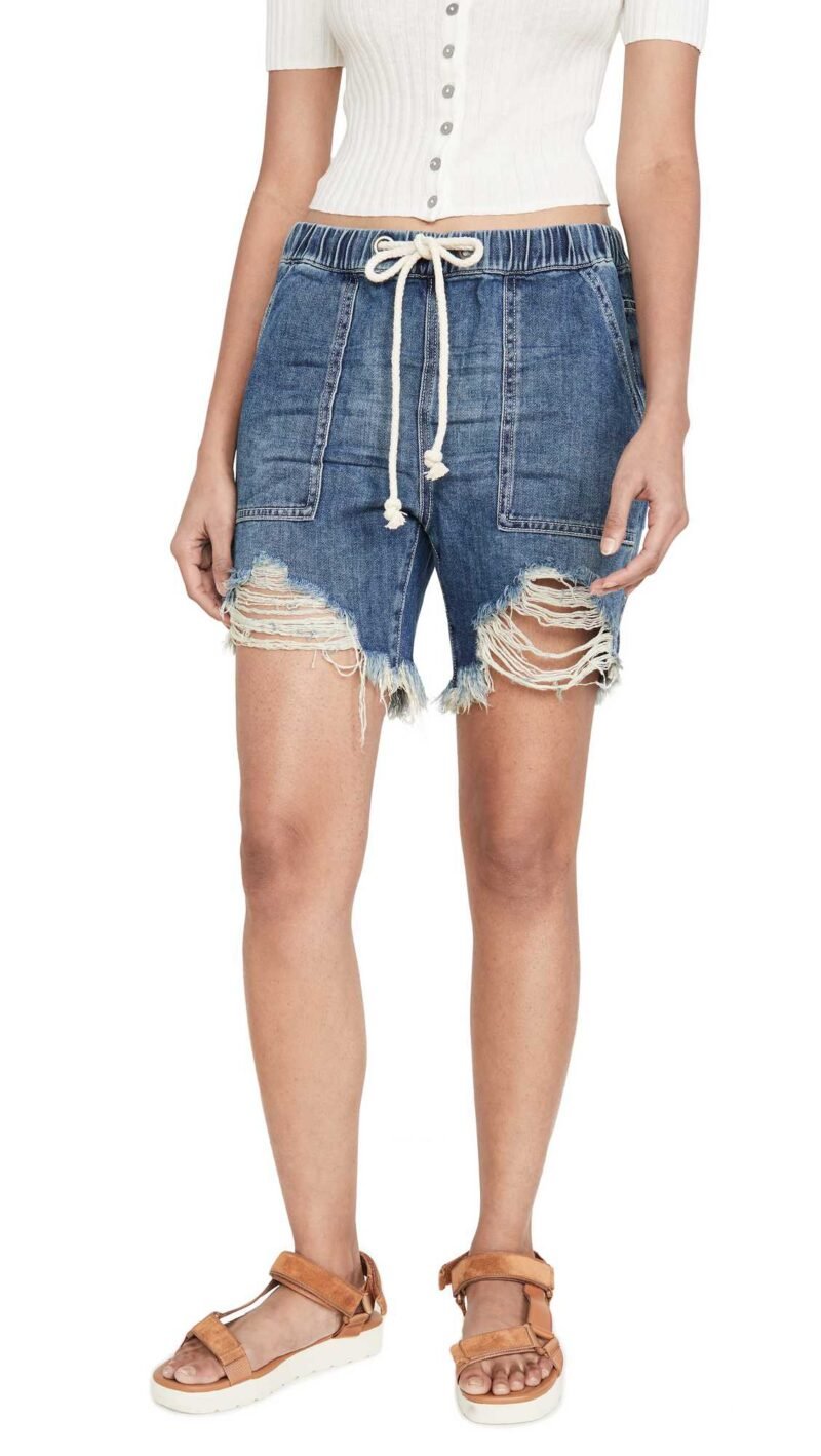 Women's Drawstring Boyfriend Shorts - Image 5