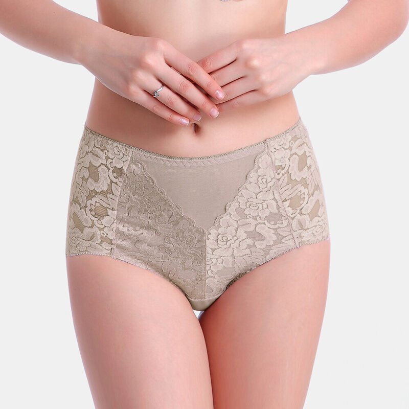 Women's Flowers Lace Mid Waisted Hip Lifting Panties - Image 5