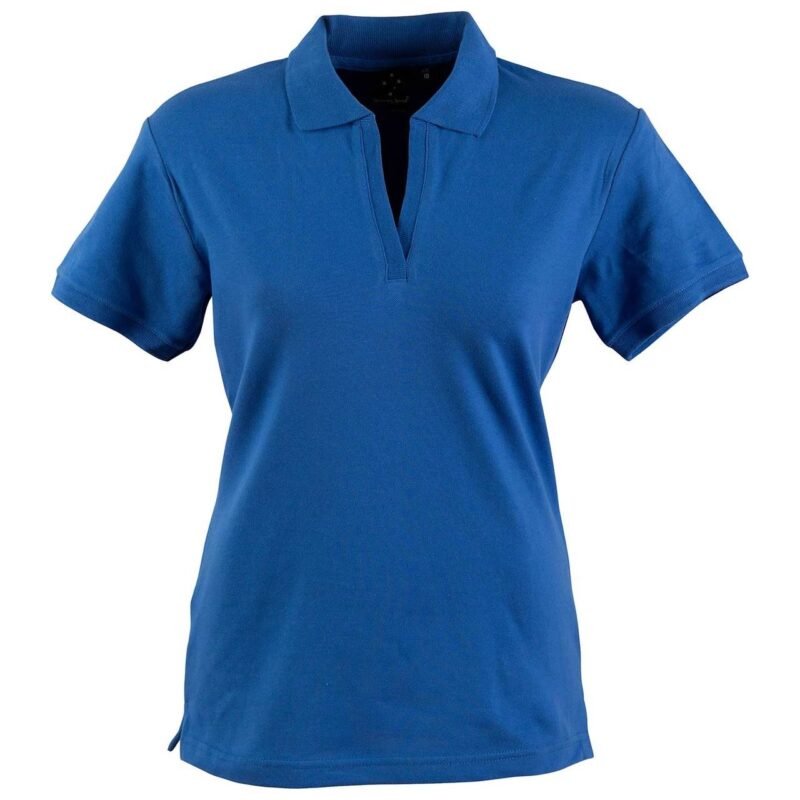 Women's Button-Less Short Sleeve Cotton Polo - Image 5