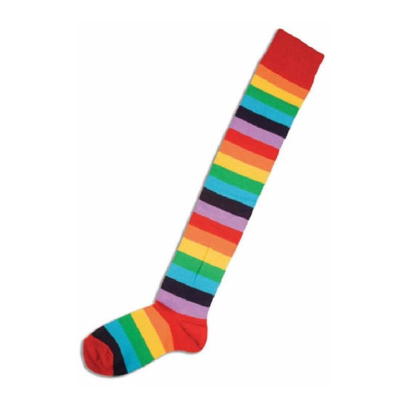 Rainbow Colorful Thigh Long Stripey Stockings Socks - Image 5