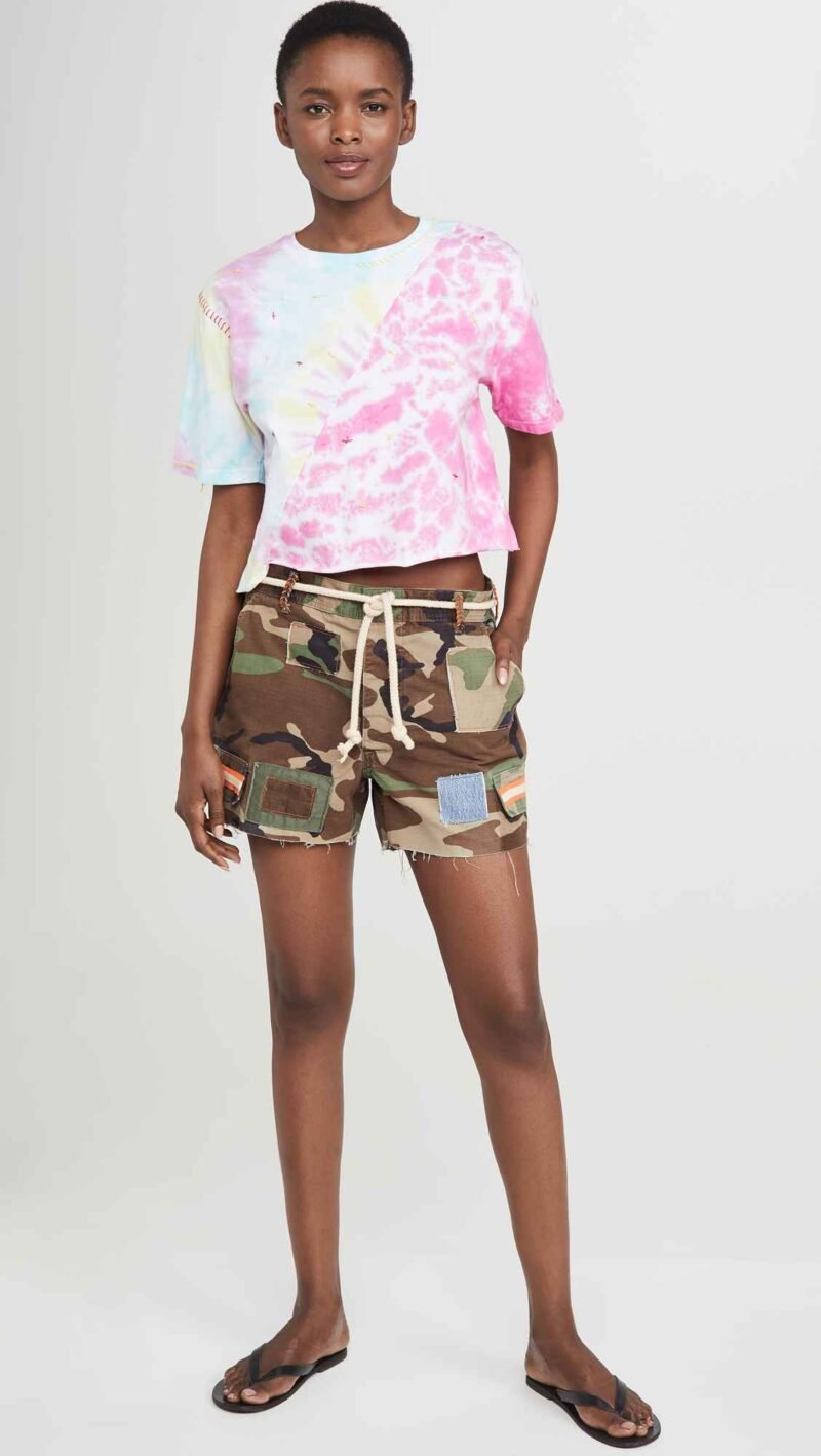 Women's Camo Patchwork Shorts - Image 6