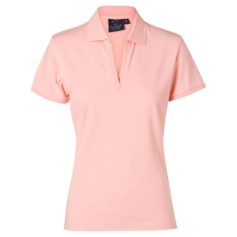 Women's Button-Less Short Sleeve Cotton Polo - Image 6