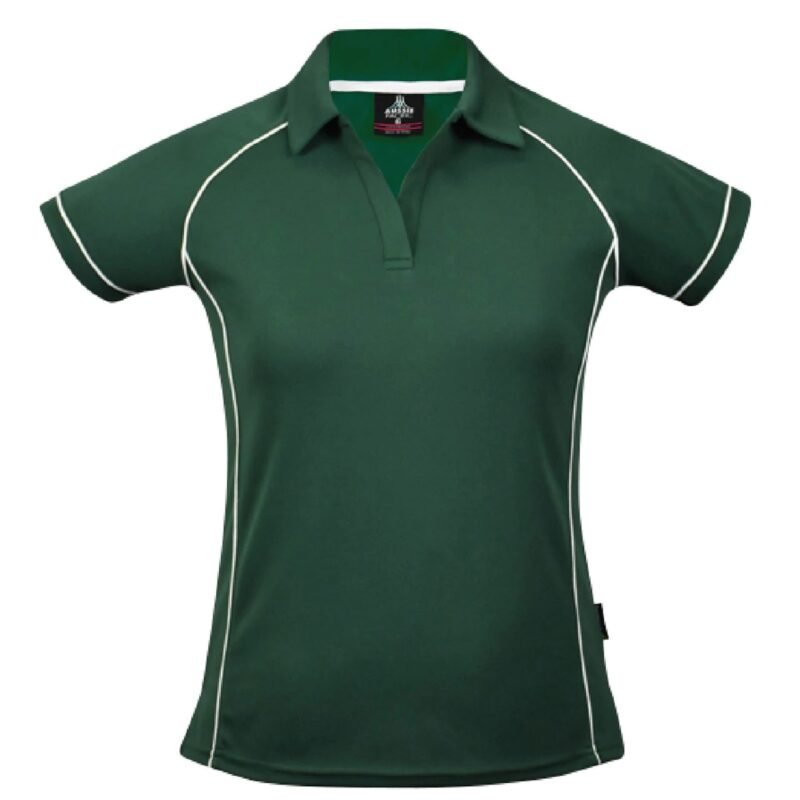 Women's Contrast Piping Sports Polo Shirt - Image 3