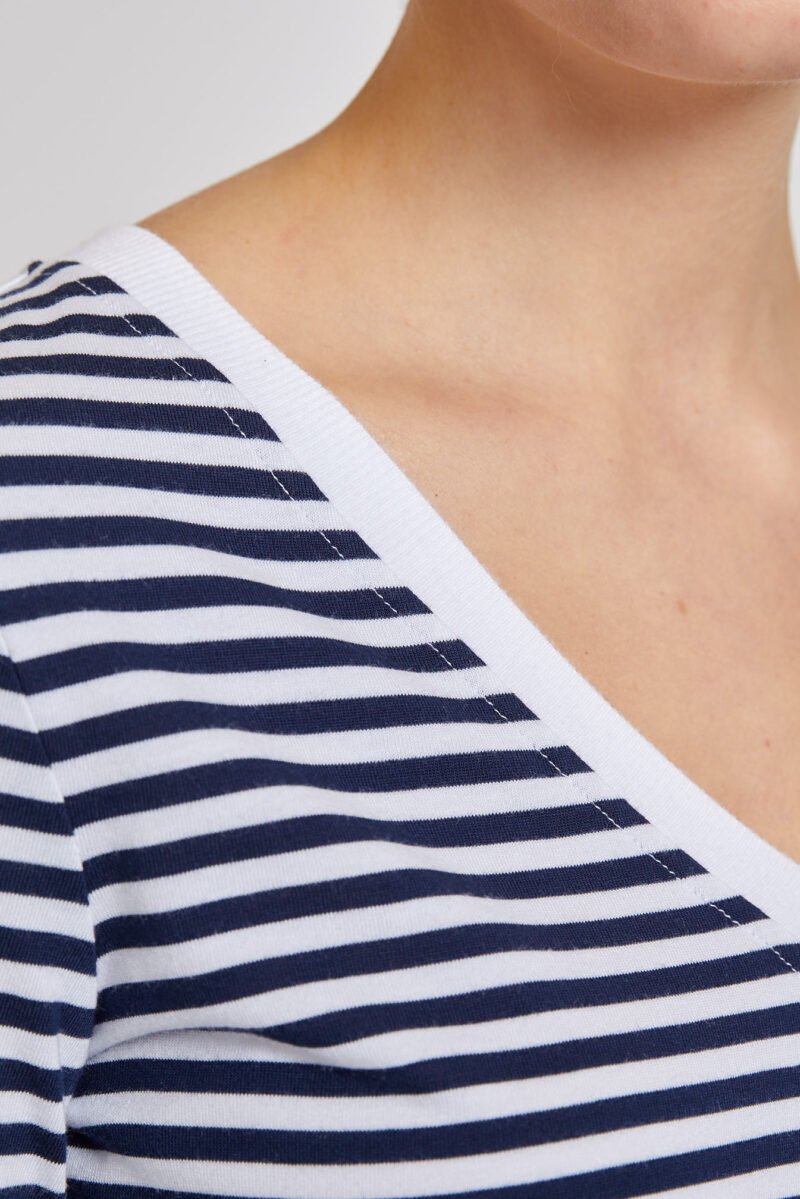 Women's Black & White Stripe Top - Image 3