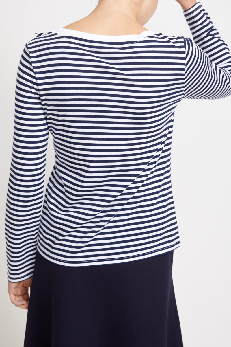 Women's Black & White Stripe Top - Image 4