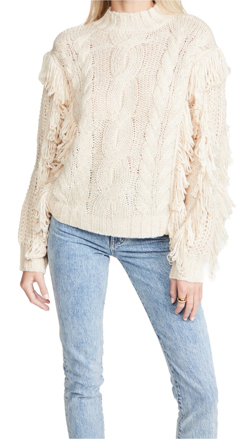 Women's Cable Fringe Pullover