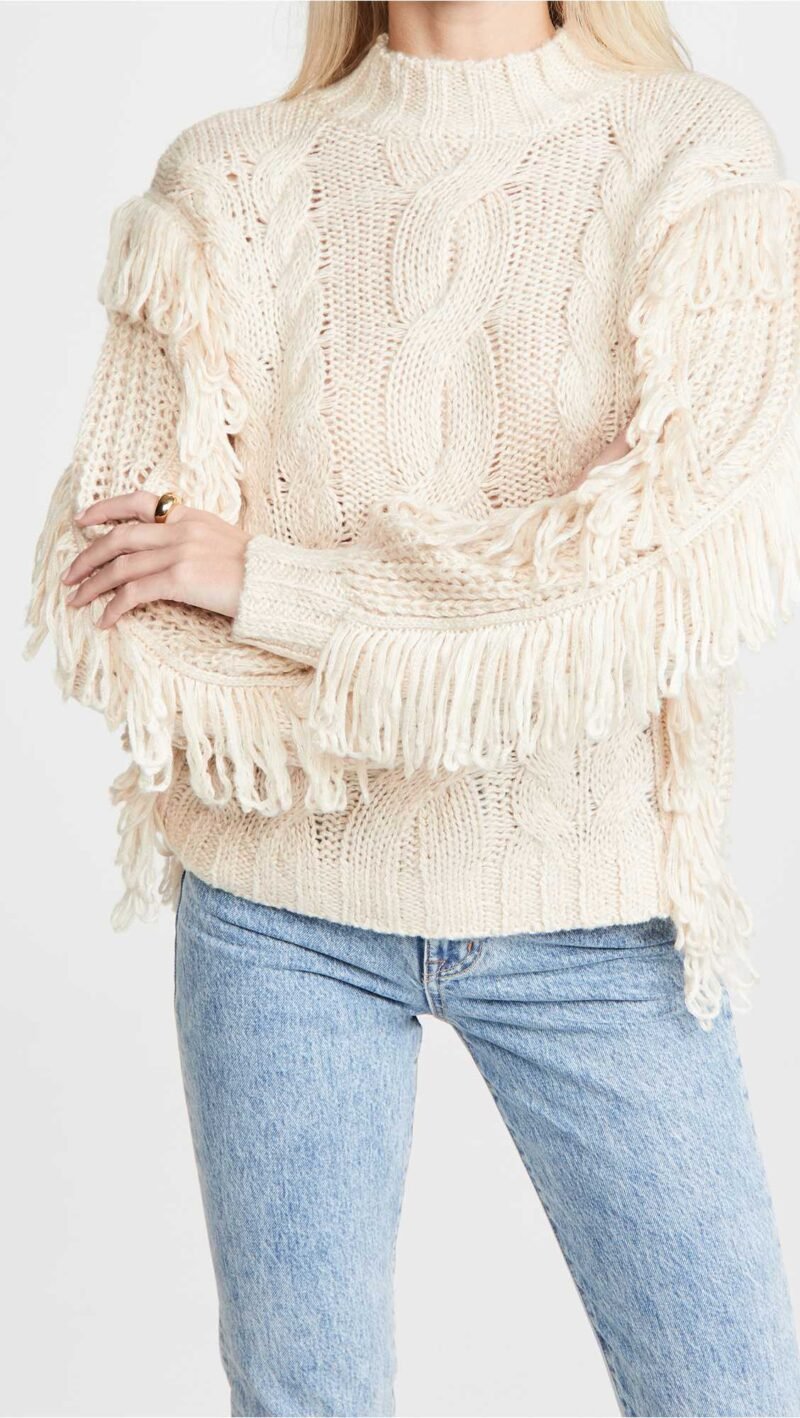 Women's Cable Fringe Pullover - Image 2