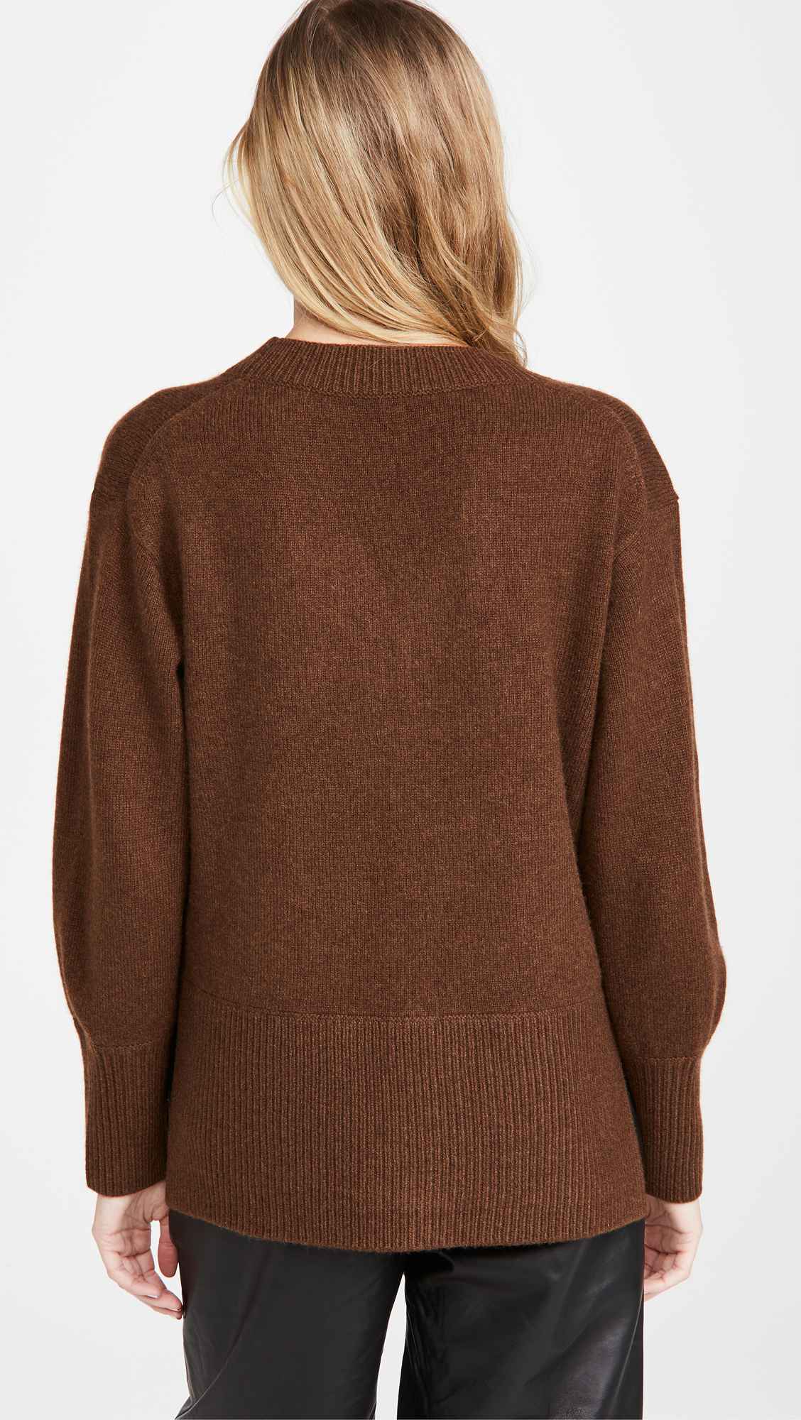 Women's Cashmere Ribbed Hem V Neck Sweaters | AA Sourcing LTD