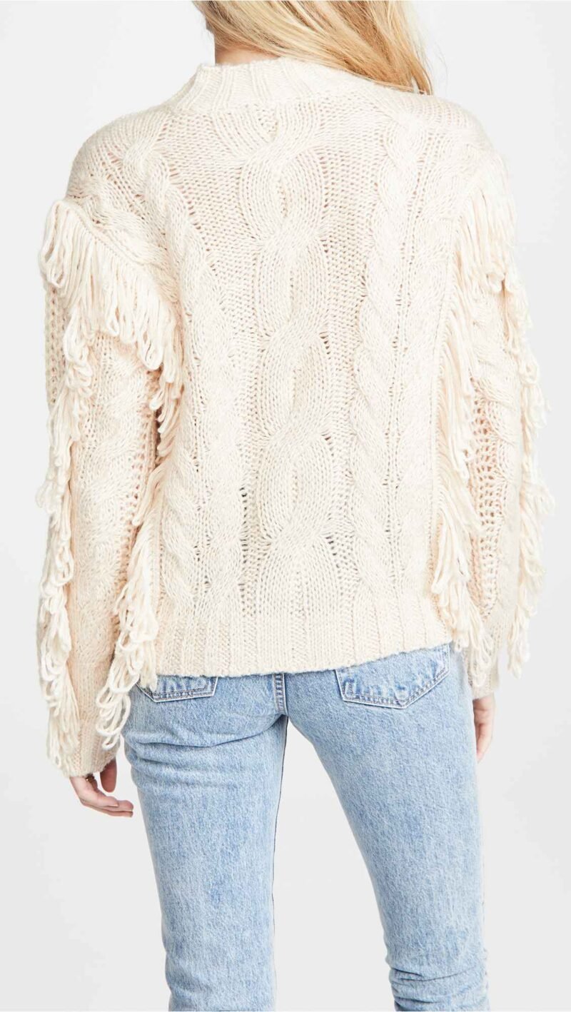 Women's Cable Fringe Pullover - Image 3