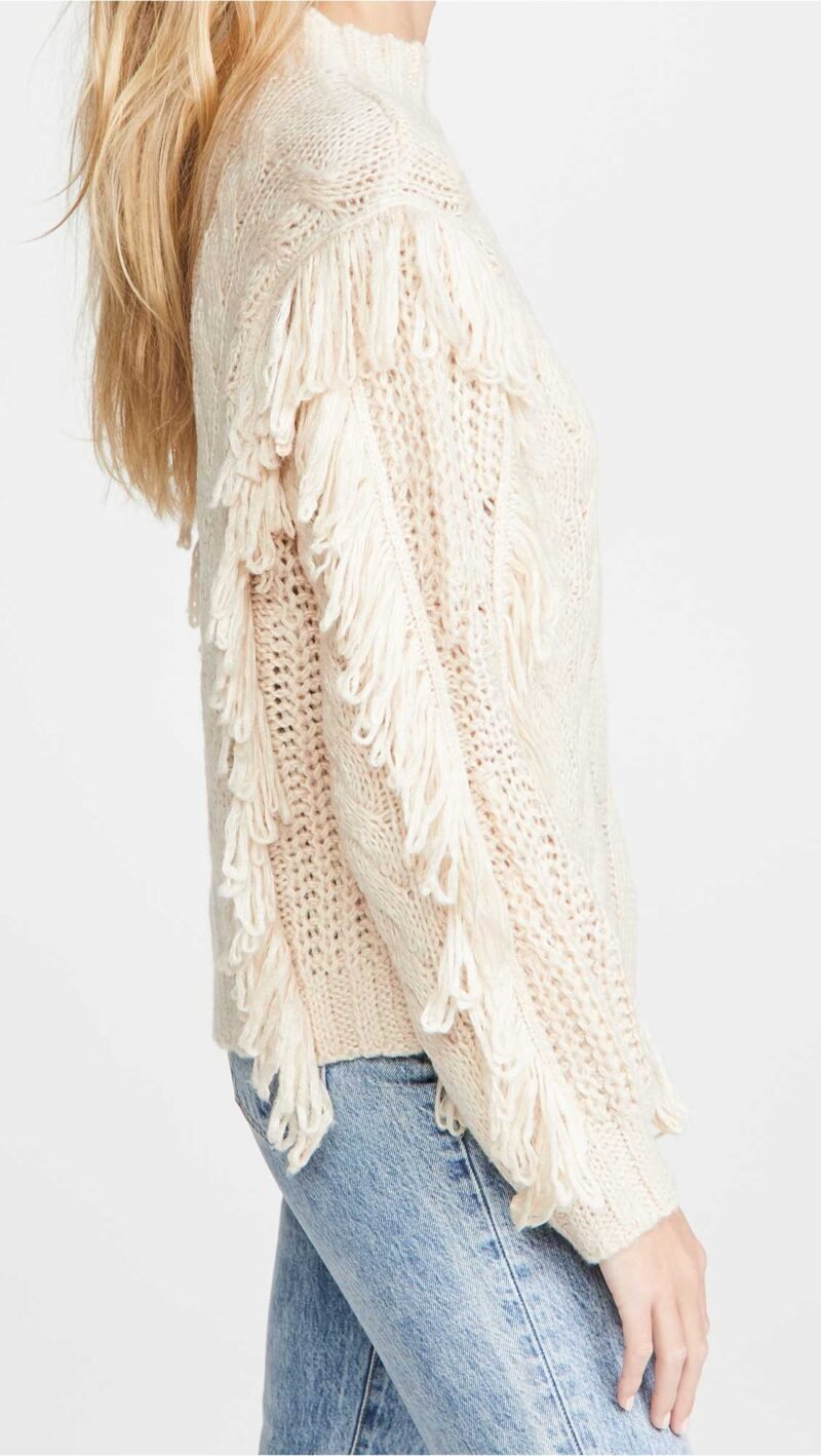 Women's Cable Fringe Pullover - Image 4