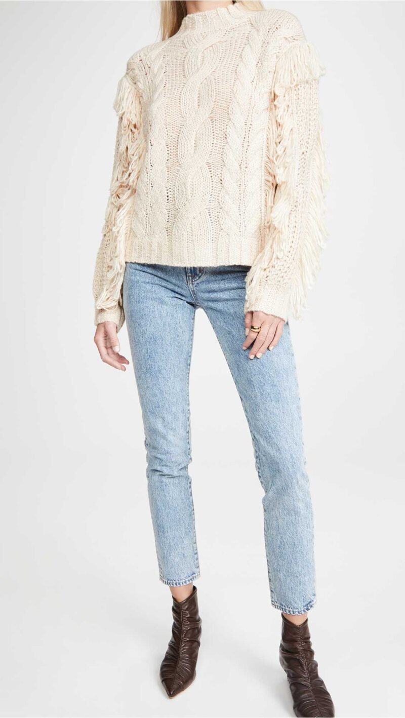 Women's Cable Fringe Pullover - Image 5